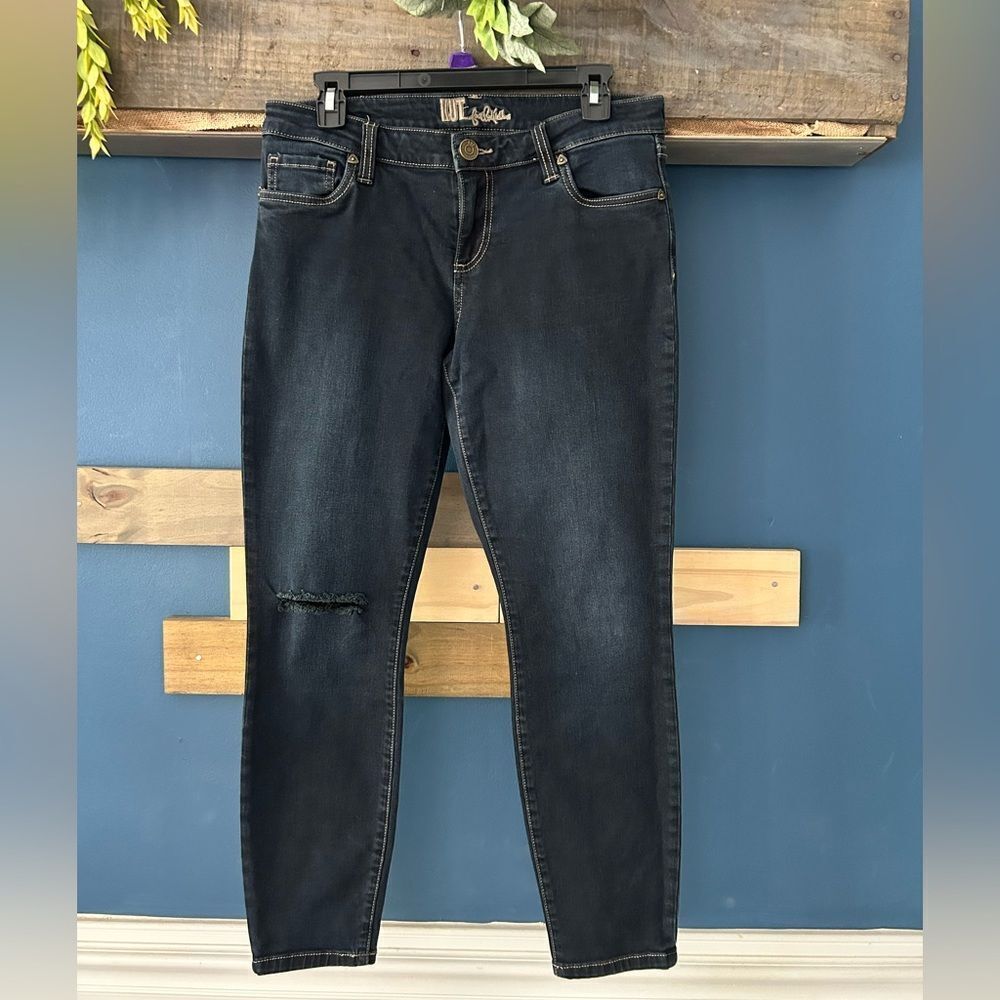 Kut from the Kloth Jeans Ripped Knee Skinny Dark Wash  Size 8 NWOT